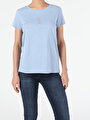 thumb-اعرض التفاصيل لـ أزرق للنساء تي شيرت بأكمام قصيرة