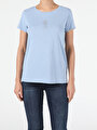 thumb-اعرض التفاصيل لـ أزرق للنساء تي شيرت بأكمام قصيرة