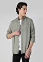 thumb-اعرض التفاصيل لـ كاكي للرجال قميص  كم طويل