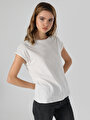 thumb-اعرض التفاصيل لـ أبيض للنساء تي شيرت بأكمام قصيرة