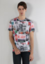 thumb-اعرض التفاصيل لـ   رقبة مستديرة مطبوعة رجالي متعدد الألوان كم قصير تي شيرت
