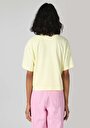 thumb-اعرض التفاصيل لـ   رقبة مستديرة مطبوعة نسائية أصفر كم قصير تي شيرت
