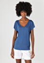 thumb-اعرض التفاصيل لـ أزرق للنساء تي شيرت بأكمام قصيرة