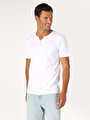 thumb-اعرض التفاصيل لـ   رقبة مستديرة مستقيم تي شيرت أبيض بأكمام قصيرة للرجال