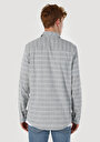 thumb-اعرض التفاصيل لـ قميص مريح  رقبة مخطط رجالي قميص رمادي طويل الأكمام