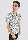 thumb-اعرض التفاصيل لـ   بولو ياقة مطبوعة للرجال أبيض بأكمام قصيرة تي شيرت