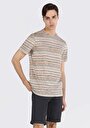 thumb-اعرض التفاصيل لـ   طوق دائري مطبوع رجالي Ecru قصيرة الأكمام تي شيرت