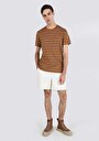 thumb-اعرض التفاصيل لـ تي شيرت رجالي بني بأكمام قصيرة بياقة مستديرة مقاس عادي