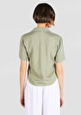 thumb-اعرض التفاصيل لـ أخضر للنساء قميص  كم قصير