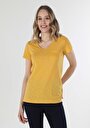 thumb-اعرض التفاصيل لـ أصفر للنساء تي شيرت بأكمام قصيرة