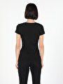 thumb-اعرض التفاصيل لـ أسود للنساء تي شيرت بأكمام قصيرة