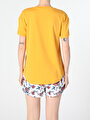 thumb-اعرض التفاصيل لـ أصفر للنساء تي شيرت بأكمام قصيرة