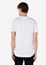 thumb-اعرض التفاصيل لـ   رقبة مستديرة مخطط للرجال أبيض بأكمام قصيرة تي شيرت
