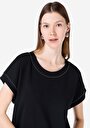 thumb-اعرض التفاصيل لـ أسود للنساء تي شيرت بأكمام قصيرة