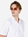 thumb-اعرض التفاصيل لـ قميص عادي رقبة مستقيم قميص أبيض بأكمام قصيرة للرجال
