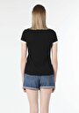 thumb-اعرض التفاصيل لـ أسود للنساء تي شيرت بأكمام قصيرة
