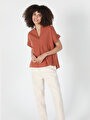 thumb-اعرض التفاصيل لـ بني للنساء قميص  كم قصير