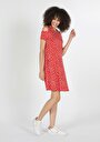 thumb-اعرض التفاصيل لـ   زهري نسائي أحمر فستان قصير الأكمام