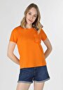 thumb-اعرض التفاصيل لـ برتقالي للنساء تي شيرت بأكمام قصيرة