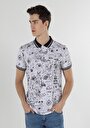 thumb-اعرض التفاصيل لـ   بولو ياقة مطبوعة للرجال أبيض بأكمام قصيرة تي شيرت