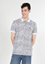 thumb-اعرض التفاصيل لـ   بولو ياقة مطبوعة للرجال أبيض بأكمام قصيرة تي شيرت