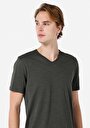 thumb-اعرض التفاصيل لـ   على شكل V رقبة مستقيم رجالي أخضر كم قصير تي شيرت