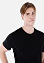 thumb-اعرض التفاصيل لـ كومفورت فيت رقبة مستديرة مستقيم رجالي أسود كم قصير تي شيرت