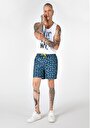 thumb-اعرض التفاصيل لـ شورت سباحة بطبعة رجالية باللون الأزرق الداكن