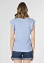 thumb-اعرض التفاصيل لـ أزرق للنساء تي شيرت بأكمام قصيرة