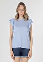 thumb-اعرض التفاصيل لـ أزرق للنساء تي شيرت بأكمام قصيرة