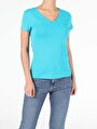 thumb-اعرض التفاصيل لـ أزرق للنساء تي شيرت بأكمام قصيرة