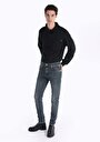 thumb-اعرض التفاصيل لـ سليم  خصر منخفض ضيق الساق الجينز الداكن للرجال