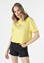 thumb-اعرض التفاصيل لـ أصفر للنساء تي شيرت بأكمام قصيرة
