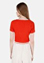 thumb-اعرض التفاصيل لـ أحمر للنساء تي شيرت بأكمام قصيرة