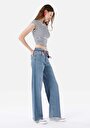 thumb-اعرض التفاصيل لـ   خصر عالي ساق واسعة نسائي نيلي جينز