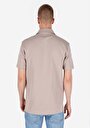 thumb-اعرض التفاصيل لـ مريح  قميص رقبة مستقيم رجالي بيج كم قصير تي شيرت
