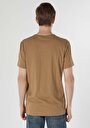 thumb-اعرض التفاصيل لـ كومفورت فيت ياقة مستديرة مستقيم تي شيرت رجالي بني بأكمام قصيرة