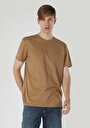 thumb-اعرض التفاصيل لـ كومفورت فيت ياقة مستديرة مستقيم تي شيرت رجالي بني بأكمام قصيرة