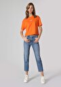 thumb-اعرض التفاصيل لـ برتقالي للنساء تي شيرت بأكمام قصيرة