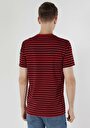thumb-اعرض التفاصيل لـ   رقبة مستديرة مخطط للرجال تي شيرت أحمر قصير الأكمام