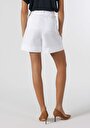 thumb-اعرض التفاصيل لـ عادي مناسب للخصر العالي شورت نسائي أبيض