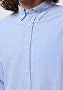 thumb-اعرض التفاصيل لـ قميص عادي رقبة مستقيم رجالي أزرق كم طويل قميص