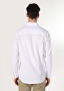 thumb-اعرض التفاصيل لـ قميص مريح  رقبة مخطط قميص أبيض بأكمام طويلة للرجال