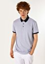 thumb-اعرض التفاصيل لـ عادي قصة بولو رقبة جاكار رجالي رمادي كم قصير تي شيرت