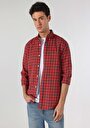 thumb-اعرض التفاصيل لـ أحمر للرجال قميص  كم طويل