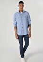 thumb-اعرض التفاصيل لـ أزرق للرجال قميص  كم طويل