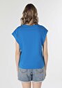 thumb-اعرض التفاصيل لـ أزرق للنساء تي شيرت بأكمام قصيرة