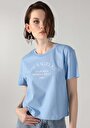 thumb-اعرض التفاصيل لـ أزرق للنساء تي شيرت بأكمام قصيرة