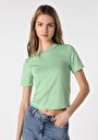 thumb-اعرض التفاصيل لـ تي شيرت اخضر نسائي بأكمام قصيرة  Cl1063339 Slim Fit Squared      