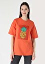 thumb-اعرض التفاصيل لـ برتقالي للنساء تي شيرت بأكمام قصيرة